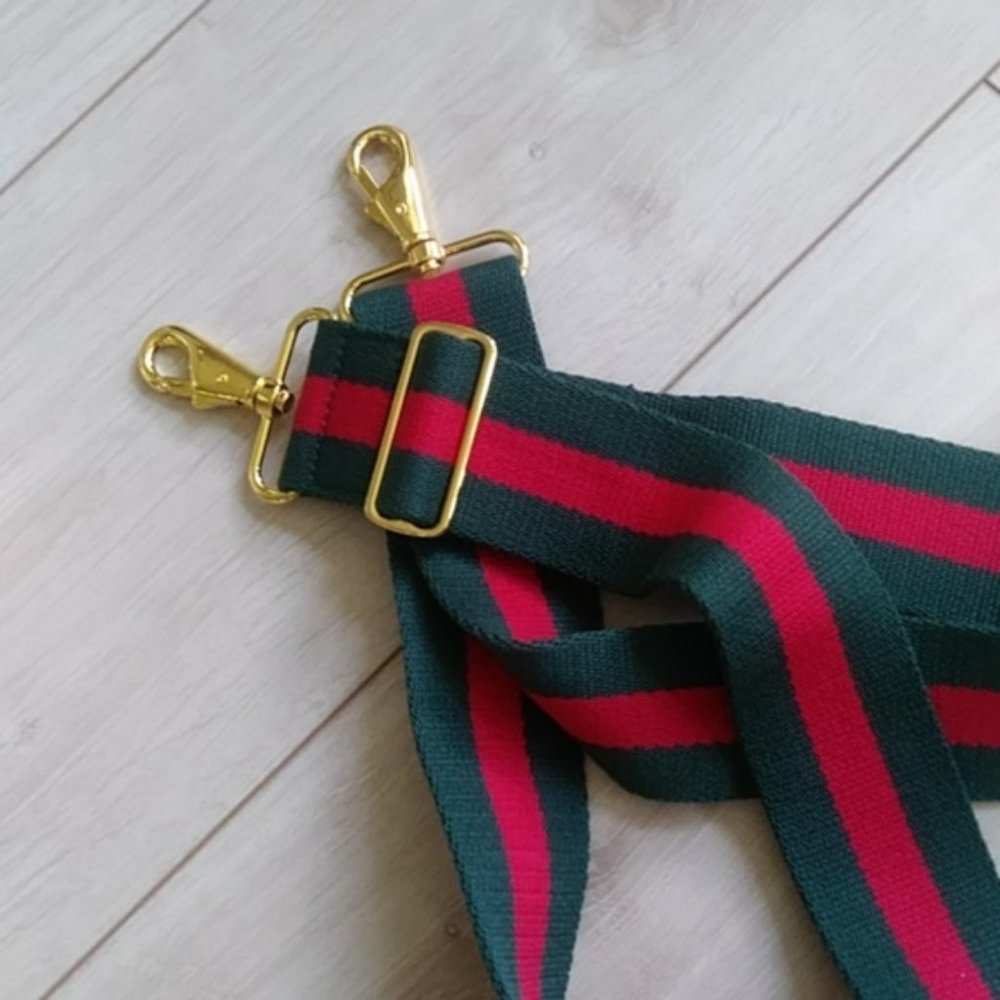 EXTRA THICK RED/GREEN CROSSBODY ADJUSTABLE STRAP - Picture 4 of 6